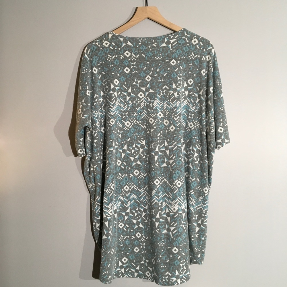 LulaRoe Irma, Size Large Blue, gray and white - Picture 4 of 5
